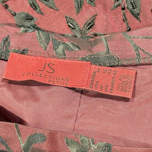 NWT VTG Y2K Beaded Whimsigoth Dark Romantic Vamp Red Black Maxi Skirt Womens 14 - Picture 6 of 12